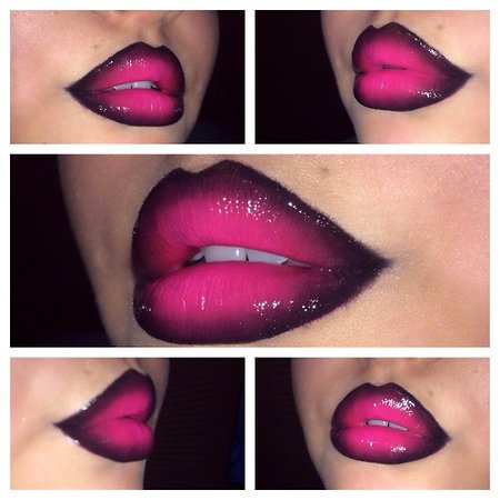 Black & Hot Pink Ombre Lipstick