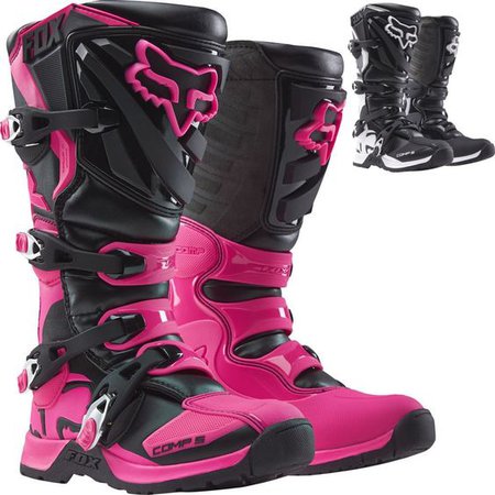 Black & Pink Fox Racing Dirtbike Boots