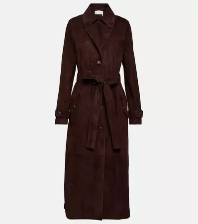 Suede Belted Coat in Brown - Chloe | Mytheresa