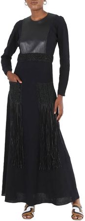 Chloe Ladies Black Crochet-Trim Long Dress, Brand Size 38 (US Size 6) at Amazon Women’s Clothing store