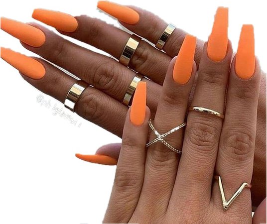⛓bright orange nails