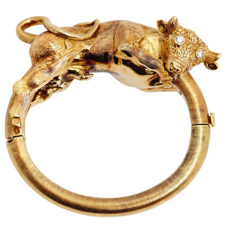 Greek Gold Bull Bracelet For Sale at 1stDibs