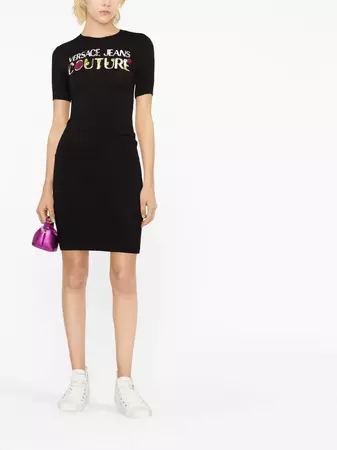 Versace Jeans Couture Logo Print T-shirt Dress - Farfetch