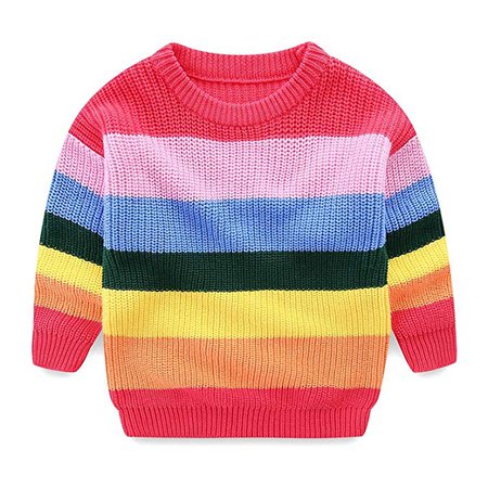 Amazon.com: Mud Kingdom Baby Girl Sweater Cotton Pullover Cute Rainbow 24 Months: Clothing