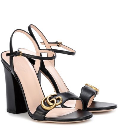 Gucci Embellished Leather Sandals | Gucci | ShopLook