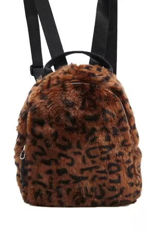 Faux Fur Leopard Print Backpack | Forever 21