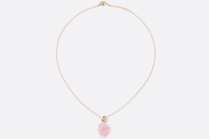 Rose Dior Pré Catelan Necklace Rose Gold, Diamond and Pink Quartz | DIOR