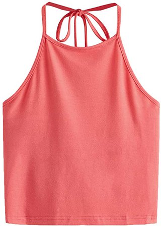 Amazon.com: Romwe Women's Casual Camisole Sleeveless Vest Halter Cami Tank Top: Clothing