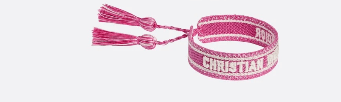 Christian Dior pink cotton bracelet