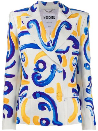 Moschino double-breasted tile-print Blazer - Farfetch