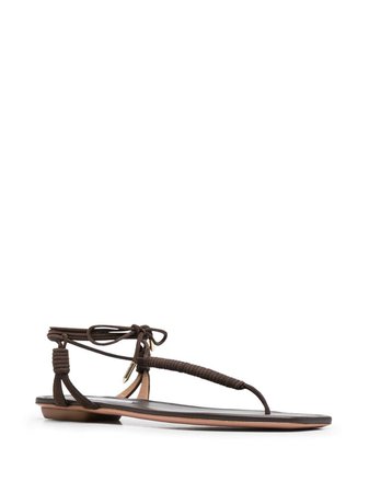 Shop Aquazzura wrap-ankle flat sandals with Express Delivery - FARFETCH