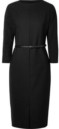 Karub Belted Wool-blend Dress - Black