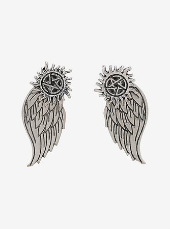 Supernatural Anti-Possession Castiel Wings Front/Back Earrings