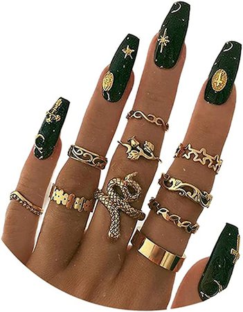 Amazon.com: Gold Ring Sets Knuckle Ring.Vintage Boho Snake Stacking Rings Sets Stackable Midi Finger Rings for Women Girls Teens: Clothing, Shoes & Jewelry