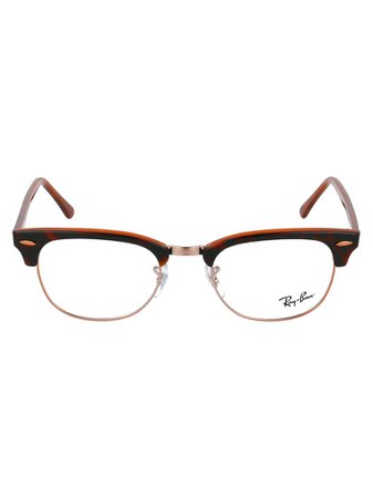 Ray-Ban Clubmaster Retro Glasses Brown – Cettire