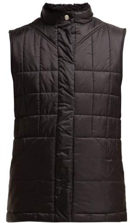 Leintune Faux Shearling Quilted Gilet - Womens - Black
