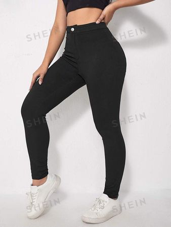 SHEIN Solid Skinny Jeans | SHEIN