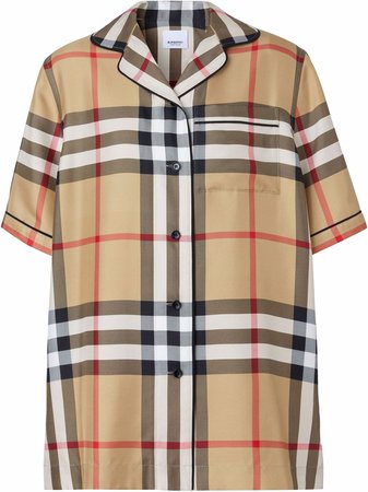 Burberry Vintage Check Silk Pajama Shirt - Farfetch