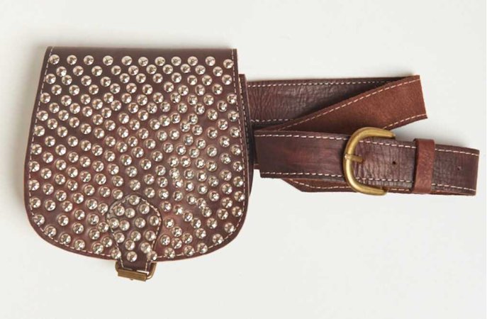 Studded brown fanny pack
