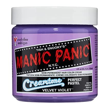 Amazon.com : MANIC PANIC Velvet Violet Hair Dye - Creamtone Pastel Perfect - Semi Permanent Hair Color - Pastel Orchid Shade With Pink Undertones - Vegan, PPD & Ammonia Free - For Coloring Hair on Women & Men : Beauty & Personal Care