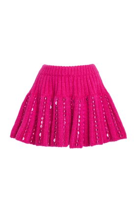 Embroidered Mohair-Blend Knit Midi Skirt By Valentino | Moda Operandi