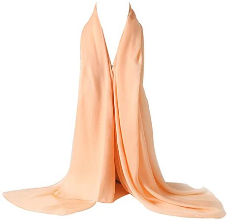 Bellonesc Silk Scarf 100% silk Long Lightweight Sunscreen Shawls for Women (peach beige) at Amazon Women’s Clothing store