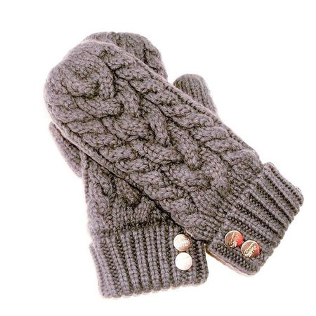 grey cable mittens
