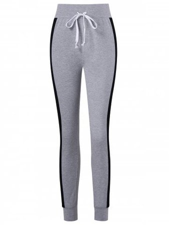 Stripe Brim Slim Fit Workout Pants | Rosegal