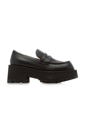 Moccassin Leather Platform Loafers By Marni | Moda Operandi