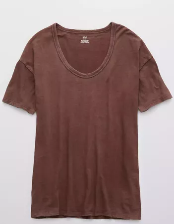 Aerie Boyfriend Voop Oversized T-Shirt burgundy