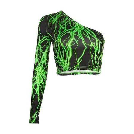 green and black lightning top