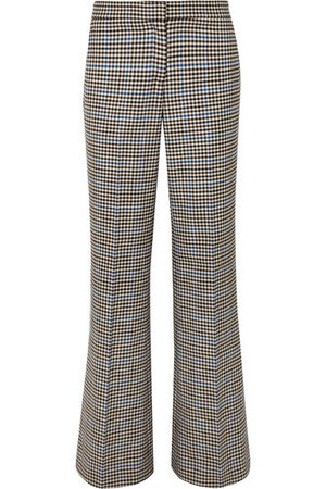JW Anderson | Houndstooth wool and cotton-blend flared pants | NET-A-PORTER.COM