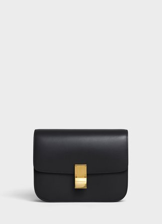 Medium Classic bag in box calfskin - Black - Official website | CELINE