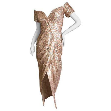 Vicky Tiel Couture Paris Sequin Evening Dress For Sale at 1stdibs