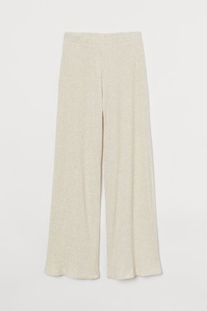Ribbed Pants - Light beige melange - Ladies | H&M US