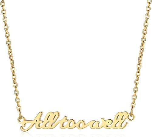 Amazon.com: All too well 1989 Reputation Singer Signature Necklace Music Lover Gifts Inspired Fan Gifts(all too well gold): Clothing, Shoes & Jewelry