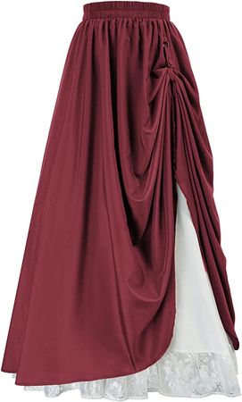 Amazon.com: Scarlet Darkness Long Skirts for Women Double-Layer Victorian Renaissance Skirt : Clothing, Shoes & Jewelry