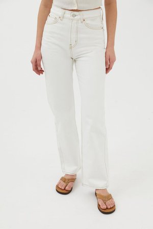 BDG High-Waisted Cowboy Jean – Ivory Denim | Urban Outfitters
