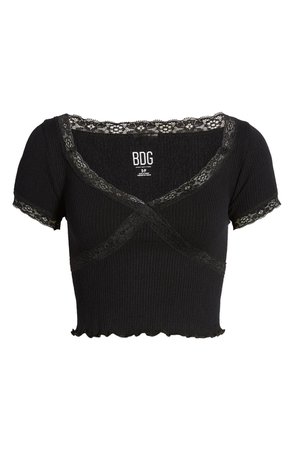 Cross Lace V-Neck Baby Tee | Nordstrom