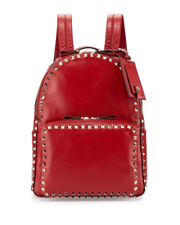 Valentino GaravaniRockstud Medium Backpack, Red