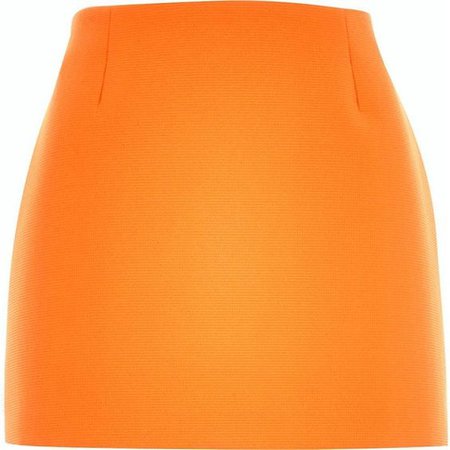 River Island Orange textured mini skirt