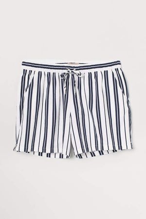 H&M+ Linen-blend Shorts - Blue