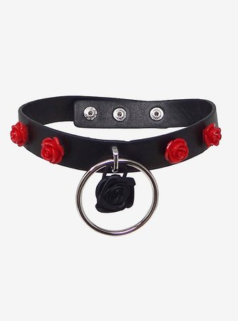 O-Ring & Roses Faux Leather Choker