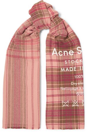 Acne Studios | Cassiar printed checked wool scarf | NET-A-PORTER.COM