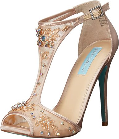 Blue by Betsey Johnson Women's SB-Holly Dress Sandal, Champagne, 8.5 M US | Heeled Sandals