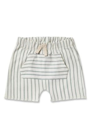 Pehr Stripes Away Organic Cotton Pocket Shorts (Baby) | Nordstrom