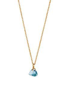 Gold Necklace with Blue Topaz