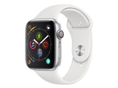 Apple Watch Series 4 44mm Silver Aluminum Case with White Sports Band (GPS)
