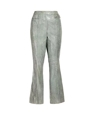 A/W 2001 Green Suede Metallic Pattern Pants