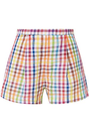 MDS Stripes | Pleated gingham cotton shorts | NET-A-PORTER.COM